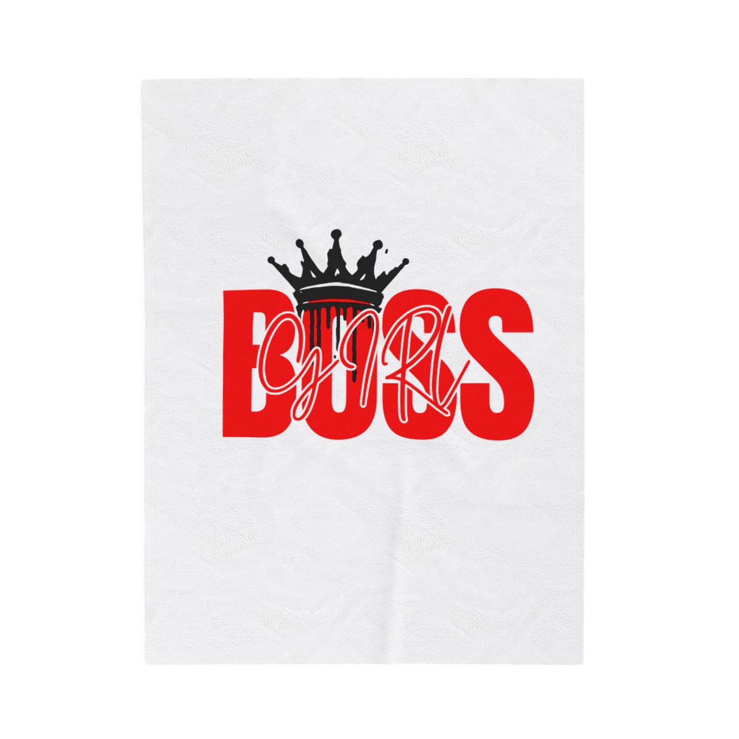 Red Girl Boss Velveteen Plush Blanket