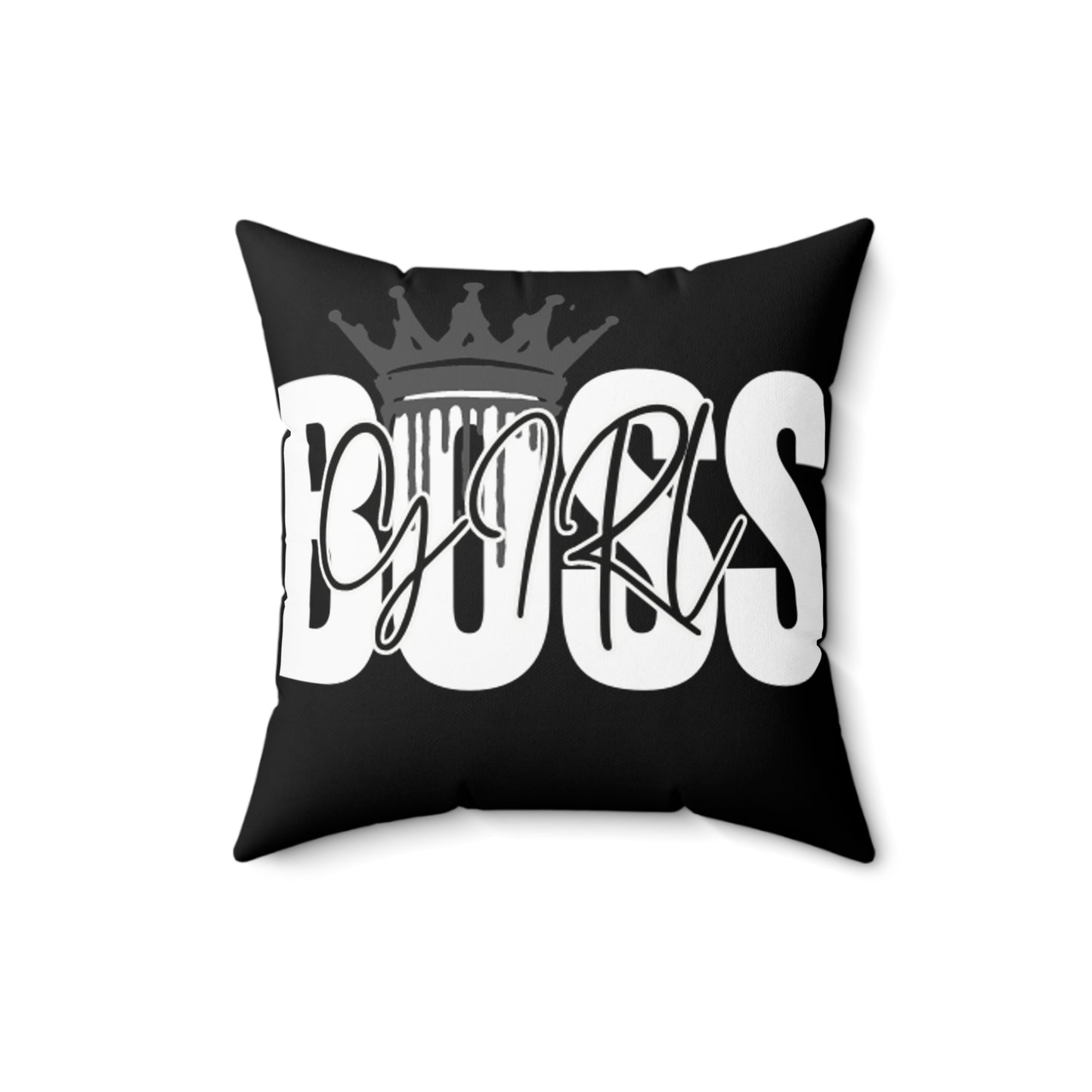 Black Girl Boss Spun Polyester Square Pillow
